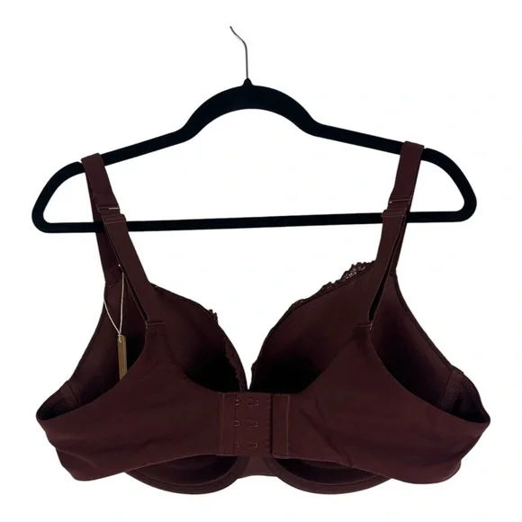 Skims 42D Fits Everybody Lace Push Up Bra Demi Oxblood NWT - Picture 3 of 8